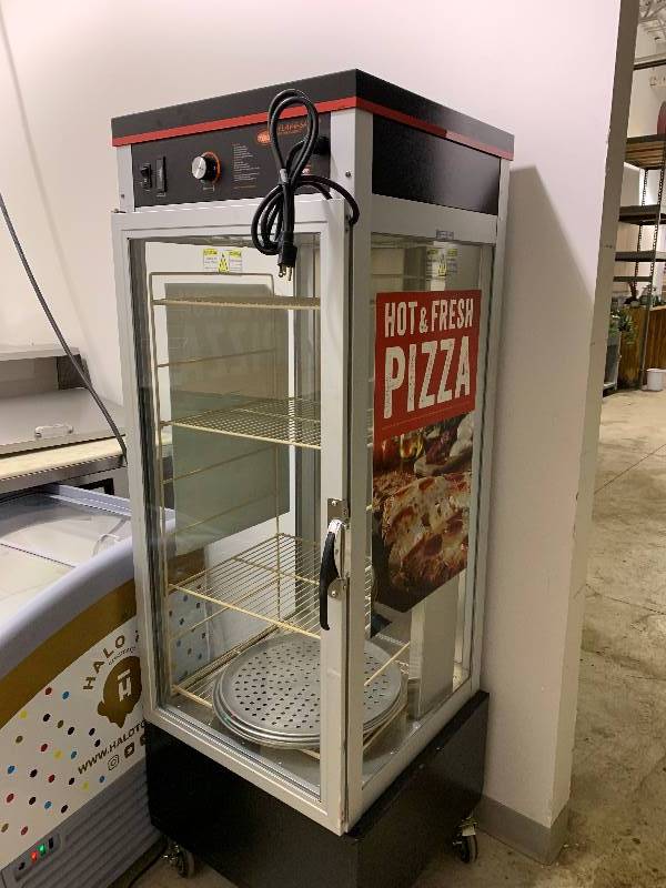 lot 15 image: Hatco, Mod #PFST-IX, Flav-R-Savor, pizza holding cabinet, NSF-4, caster mounted, 120 volts, 14.7 amps, complete w4 pizza pans, 23x23x69H