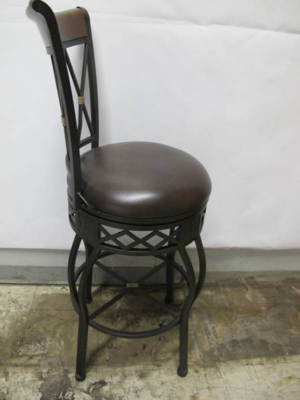 lot 125 image: Decorative WoodLeather Barstool