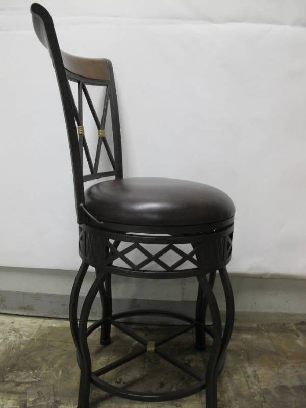 lot 56 image: Modern Home Furniture - Decorative WoodLeather 26 Counter Stool
