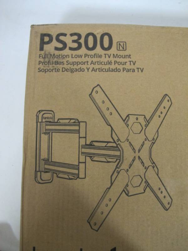 lot 65 image: Kanto PS300 26 - 60 Full-Motion Low Profile TV Mount - NEW