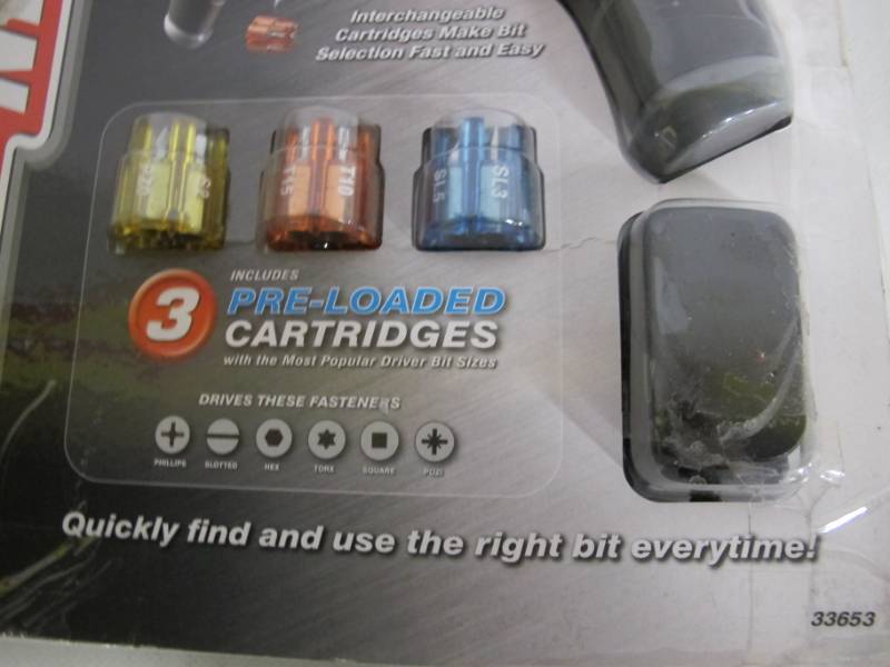 lot 64 image: Channel Lock Rapid Fire Power Screwdriver Quick Loading, 3 Pre-Loaded Cartridges