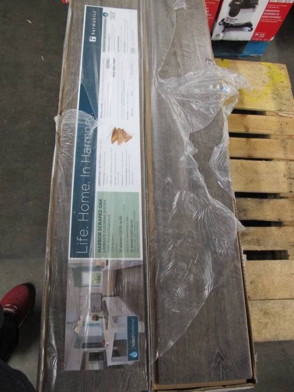lot F7 image: Lot of Harmonics Harbor Scraped Oak Laminate Moisture Resistant Flooring - 8 Boxes - Roughly 160 Sq Ft.