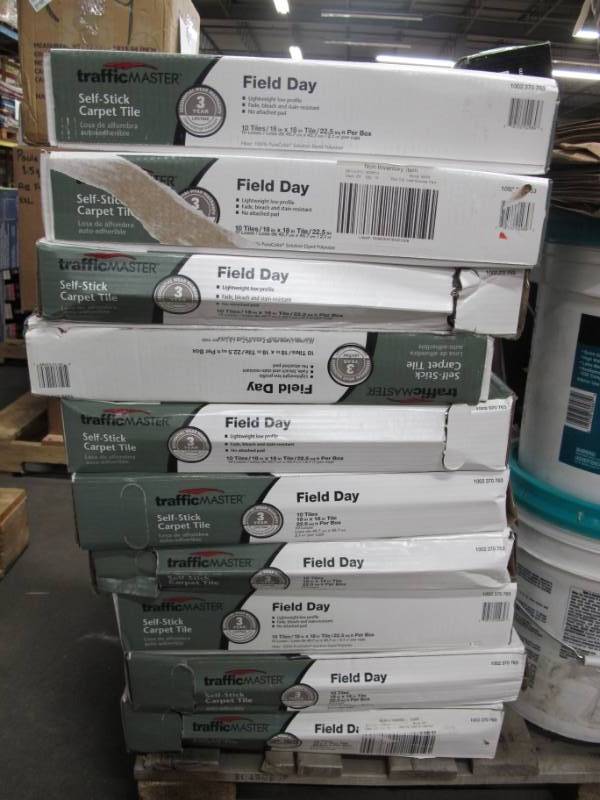 lot F15 image: TrafficMASTER Field Day Rollins Twist 18 in. x 18 in. Carpet Tile (10 TilesCase) - 10 Boxes - Roughly 225 Sq Ft.