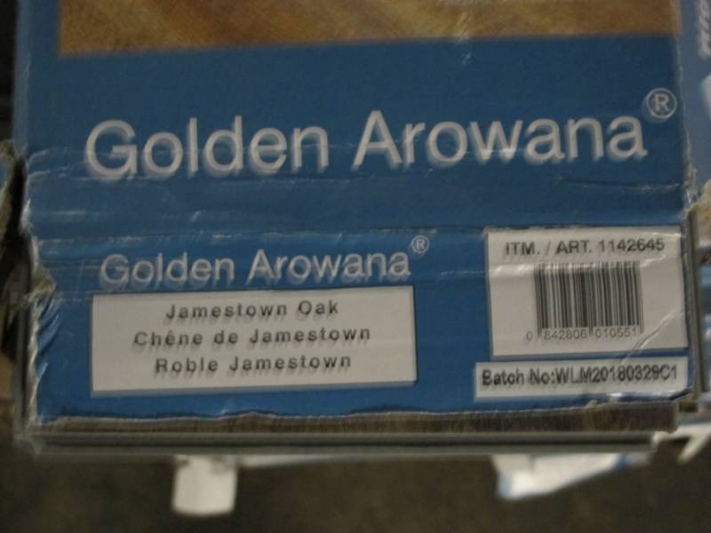 lot F13 image: GOLDEN AROWANA - Jamestown Oak - Vinyl Plank - Brown Waterproof - 34 Boxes Roughly 645 Sq Ft