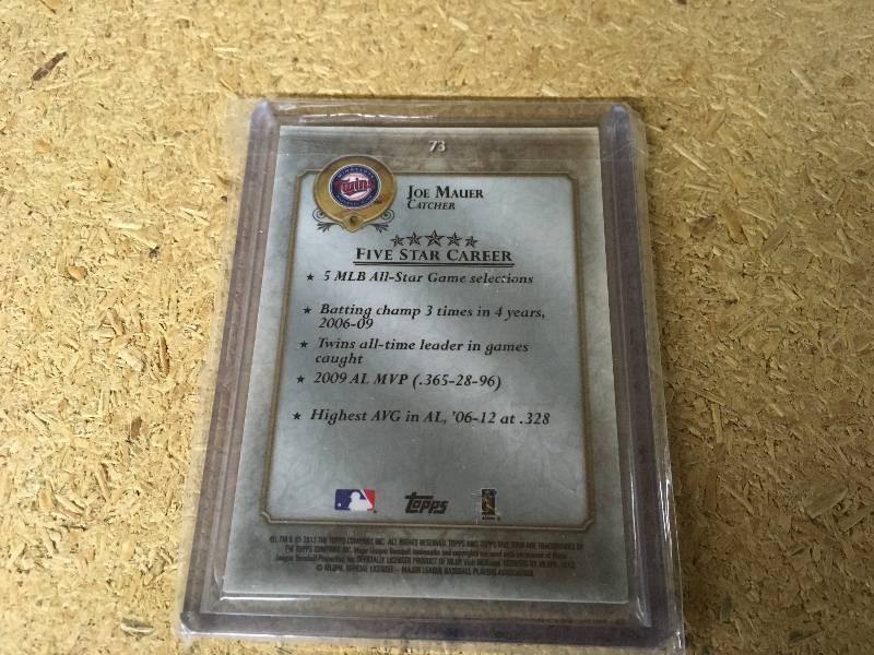 lot 67 image: Joe Mauer 5 Star Career Card