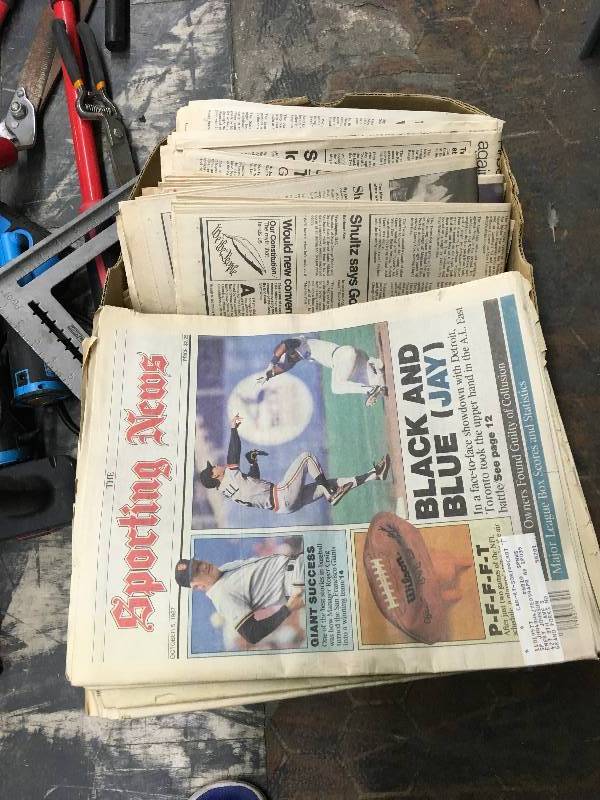 lot 97 image: Box Of Sporting News Newspapers