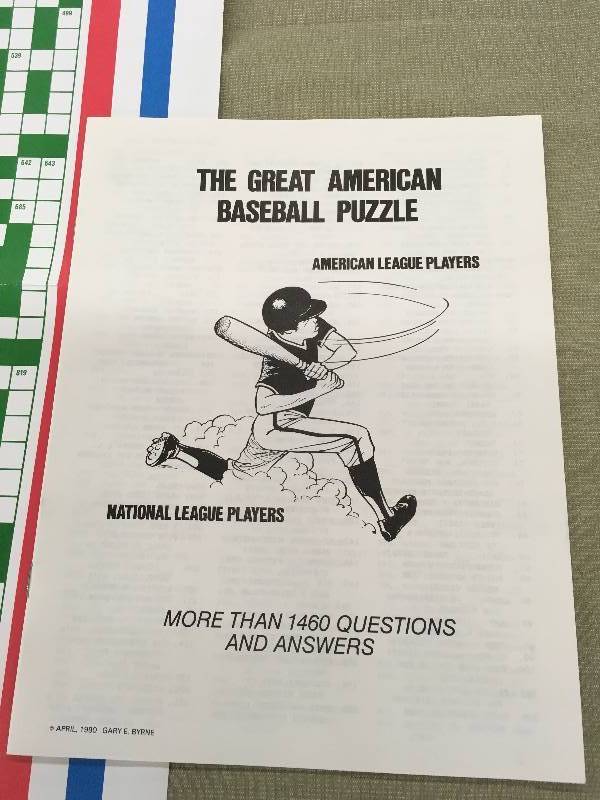 lot 76 image: The Great American Baseball Crossword Puzzle