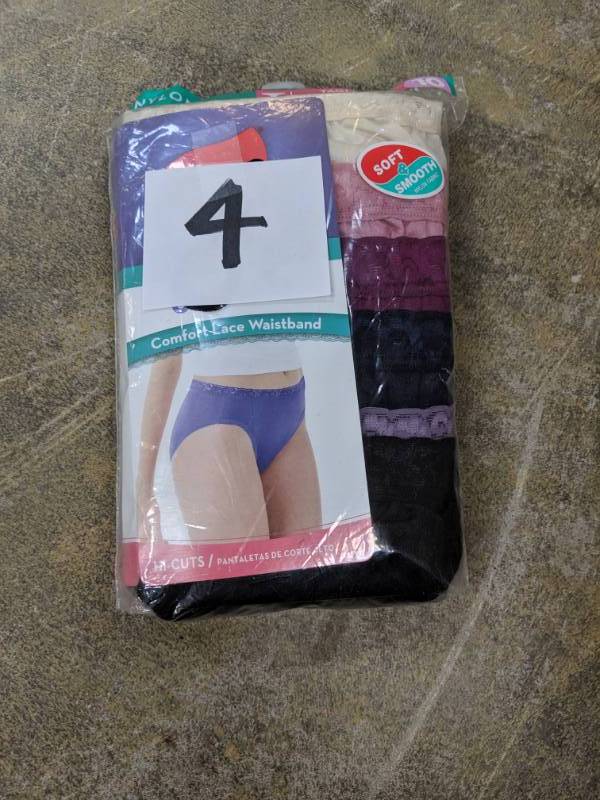 lot 4 image: Hanes Womens 6-Pack High-Cut Briefs size 10 NEW