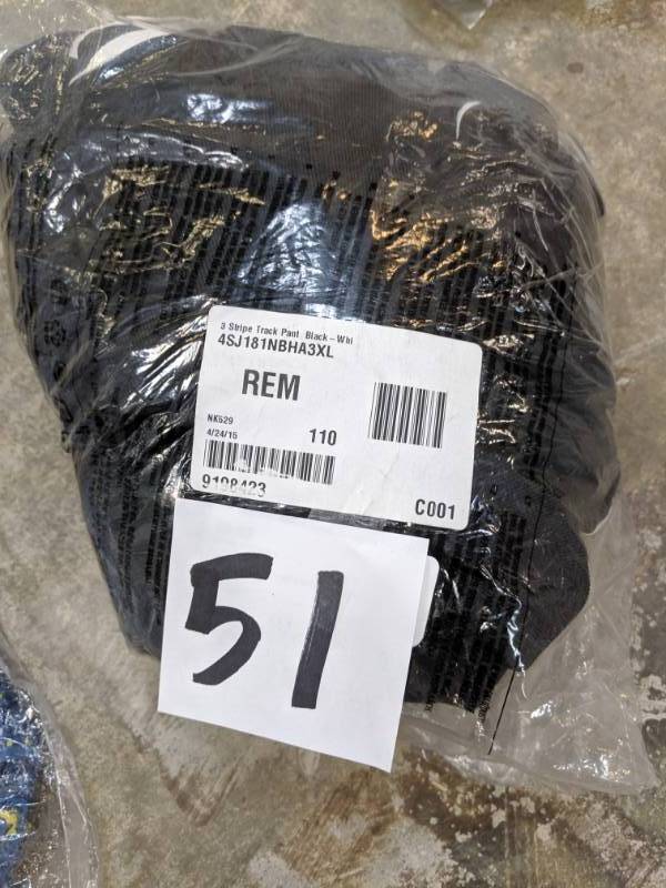 lot 51 image: adidas Mens 3-Stripe Track Pant black 3X NEW