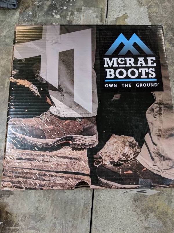 lot 56 image: McRae Mens 8 Waterproof Steel-Toe Logger Boot with Steel Shank 9m NEW