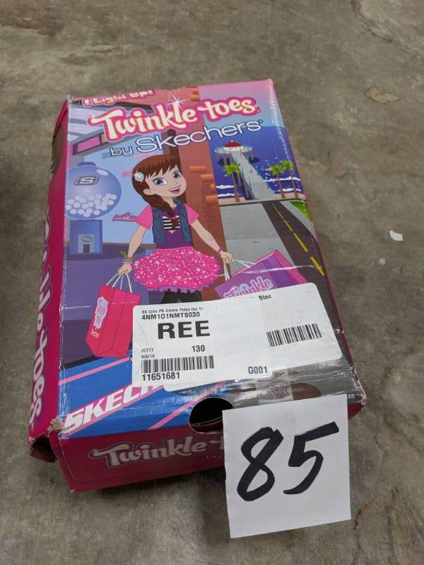 lot 85 image: Skechers Preschool Girls Twinkle Toes-Shuffles Ombre Polka Dot Light-Up Sneaker 3 KIDS NEW