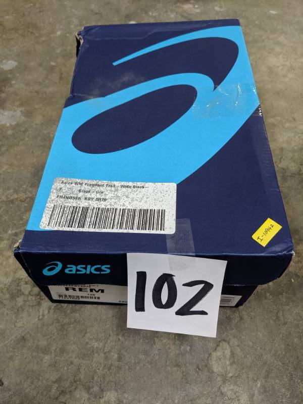 lot 102 image: ASICS Womens Frequent Trail Running Shoe black 7 wide NEW