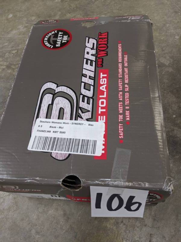 lot 106 image: Skechers Work Womens Synergy Wingor Safety-Toe Work Shoe 9.5 NEW