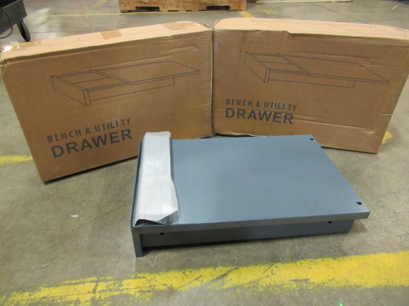 lot 66 image: 2 Edsal 12 in. Workbench Storage Drawers, WD1218. - New in Box
