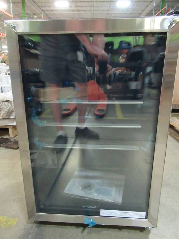 lot 22 image: Frigidaire 22 in. 138 (12 oz.) Can Cooler in Stainless Steel, FFBC4622QS - Some small dents.