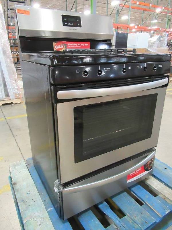 lot 30 image: Frigidaire 5-Burner Freestanding 4.2-cu ft Gas Range (EasyCare Stainless Steel) LFGF3052TF - Missing Knobs and Grates
