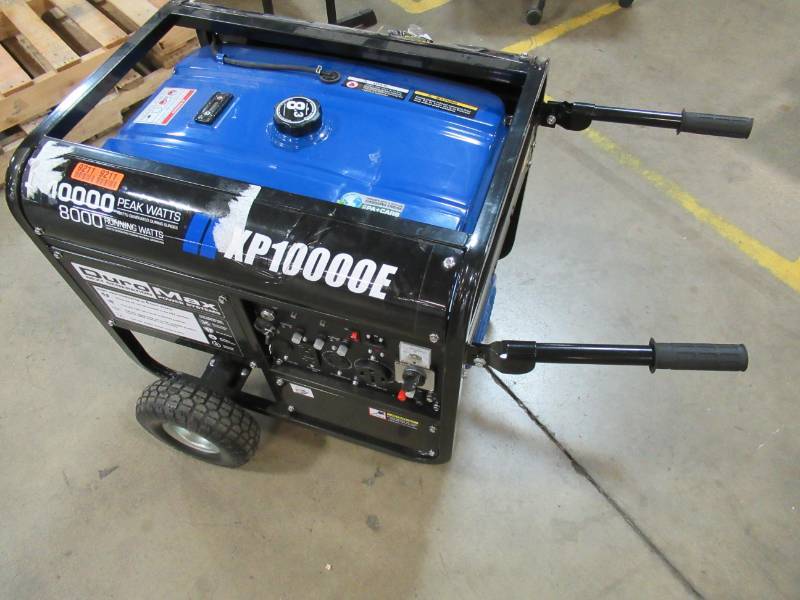 lot 32 image: Duromax 10,000-Watt Gasoline Powered Electric Start Portable Generator with Wheel Kit XP10000E