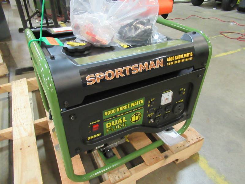 lot 33 image: Sportsman Dual Fuel 3500-Running-Watt GasolinePropane Portable Generator GEN4000DF - Broken Air Cleaner