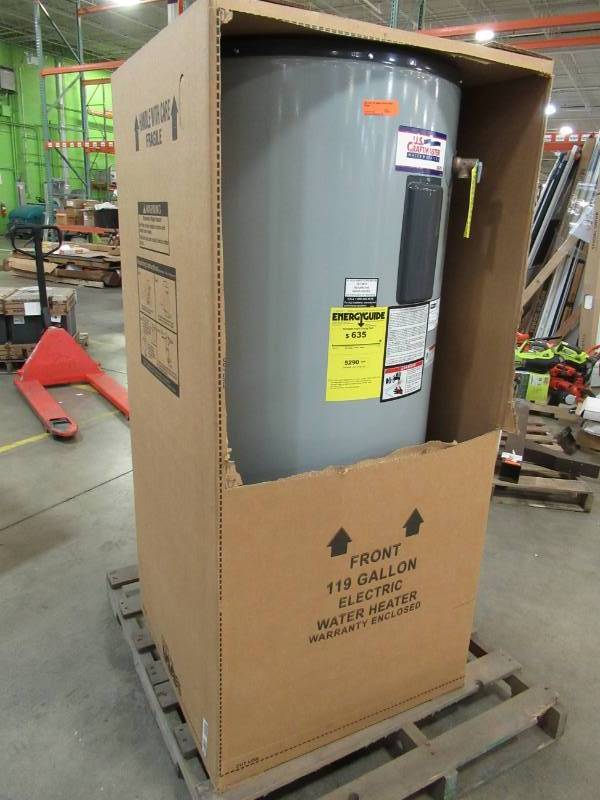 lot 24 image: US Craftmaster Water Heaters 240 Volt 119 Gallon Electric Water Heater, LDCE32119R045DCV - New in Box