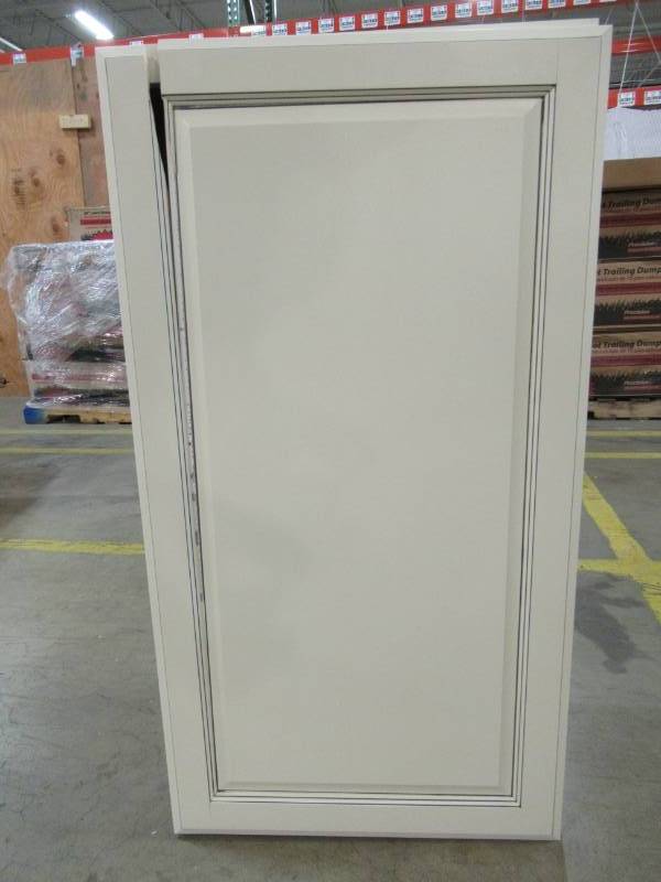 lot 132 image: Custom Kitchen Wall Cabinet in White 21 X 12 X 39 Tall. - Cracked Door