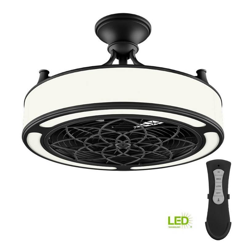 lot 77 image: Anderson 22 in. LED IndoorOutdoor Black Ceiling Fan with Remote Control, CF0130 - New in Box