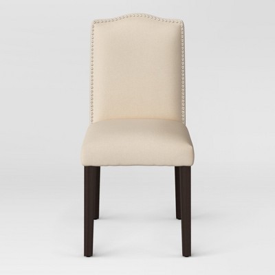lot 80 image: Threshold Camelot Nailhead Dining Chair Cream - Ships Flat, 249-02-0064 - New in Box.
