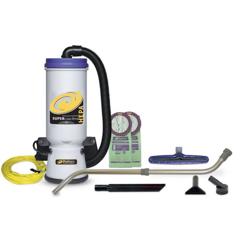 lot 87 image: Proteam Super CoachVac HEPA 10 qt. Backpack Vac with Xover Multi-Surface Telescoping Wand Tool Kit, 107119 - New in Box