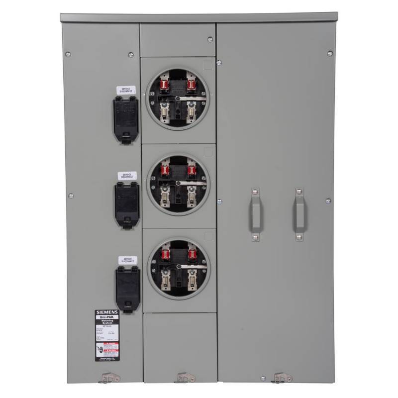 lot 138 image: Siemens Uni-PAK 3-Gang 400 Amp Ring Style Multi-Family Metering, WP4312 - Never installed