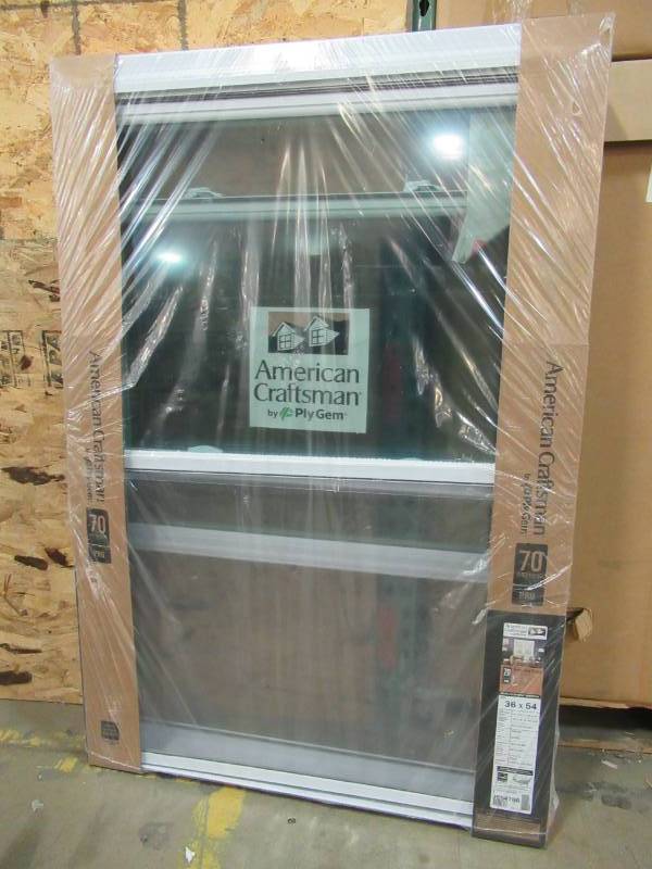 lot 91 image: American Craftsman 36 X 54 (Actual 35.75 x 53.25) 70 Series Pro Double Hung White Vinyl Window with Buck Frame, 3654786