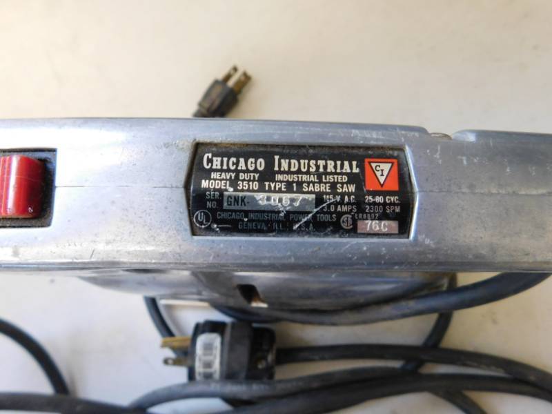 lot 37 image: Chicago Industrial Sabre Saw and Milwaukee 9 Sander