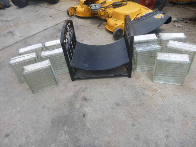 lot 47 image: Glass Blocks and Log Holder