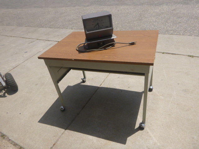 lot 50 image: Simples Time Clock and Work Table