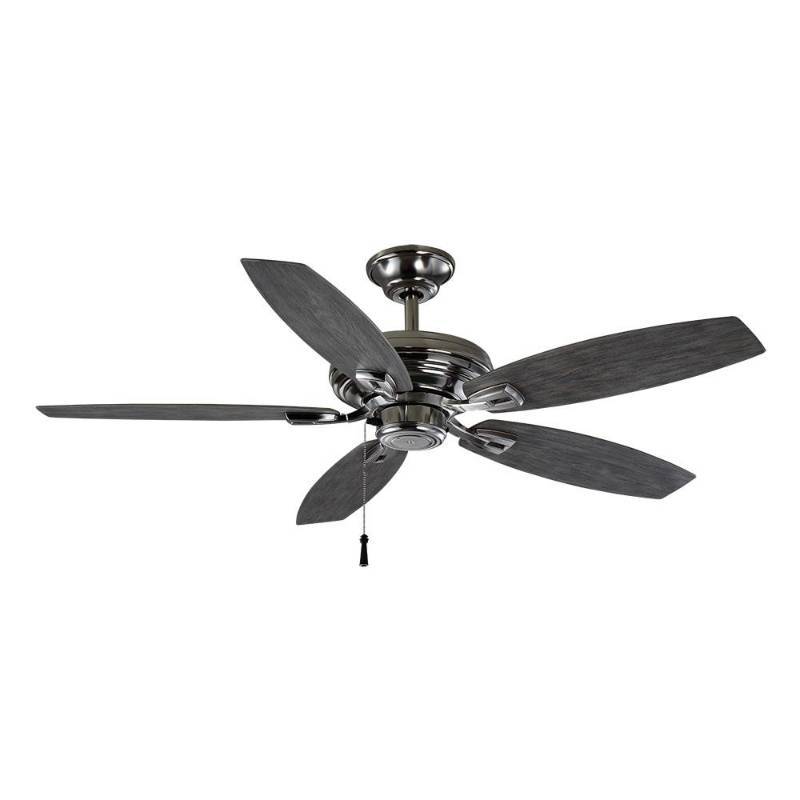 lot 54 image: Hampton Bay North Pond 52 in. Outdoor Polished Nickel Ceiling Fan 1003202217