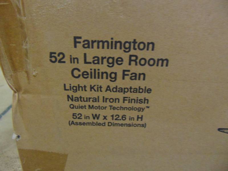 lot 66 image: Hampton Bay Farmington 52 in. Natural Iron Ceiling Fan 3574156