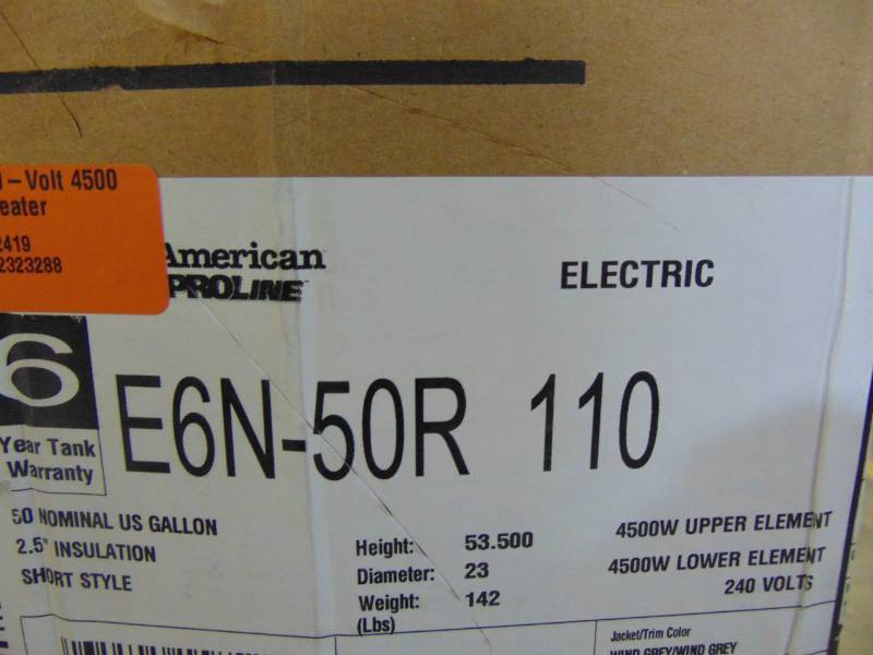 lot 326 image: ProLine 50 Gal. Short 240-Volt 4500-Watts Electric Water Heater