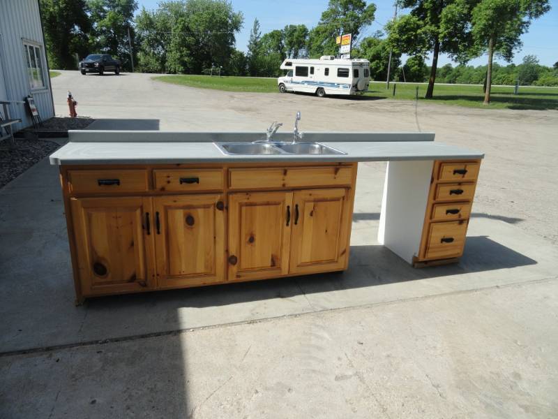lot 1 image: Pine Kitchen Cupboards