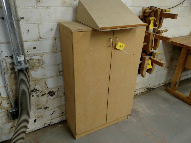 lot 149 image: Two Door Cabinet with Writing Top, ...