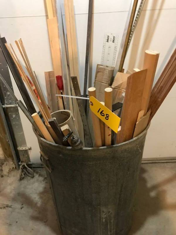 lot 168 image: Can with Dowels & Misc....