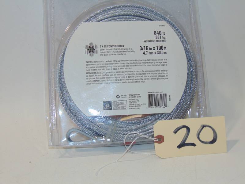 316 in. x 100 ft.  Wire Rope