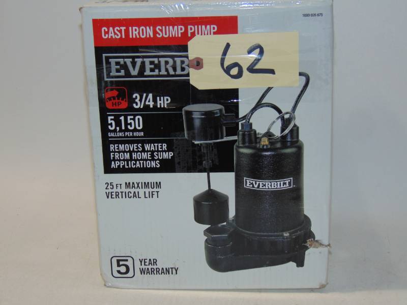 Everbilt 3/4 HP Professional Sump Pump We Sell Your Stuff Inc