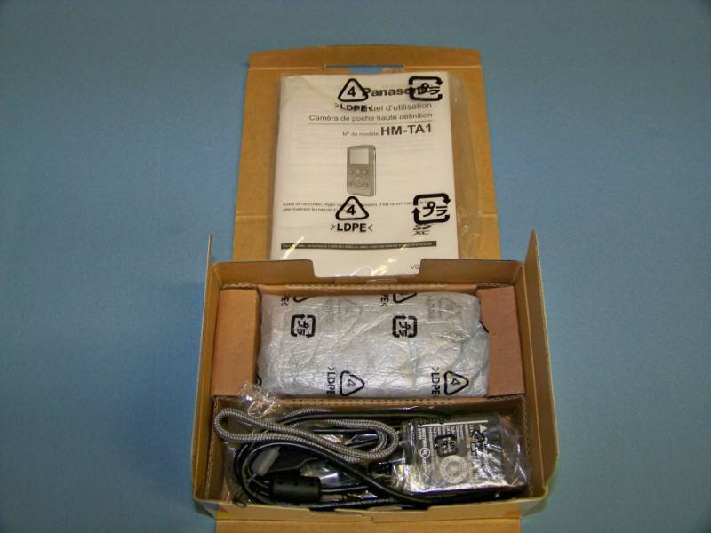 lot 39 image: Panasonic, HM-TA1 (Red), Ultra-Thin, High Definition Mobile (Pocket) Camera  Camcorder in Original Box