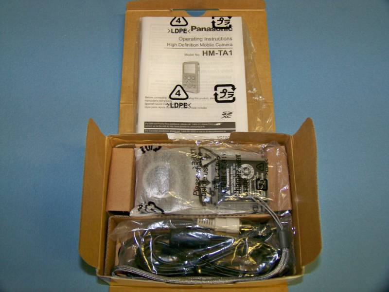 lot 40 image: Panasonic, HM-TA1 (Gray), Ultra-Thin, High Definition Mobile (Pocket) Camera  Camcorder in Original Box