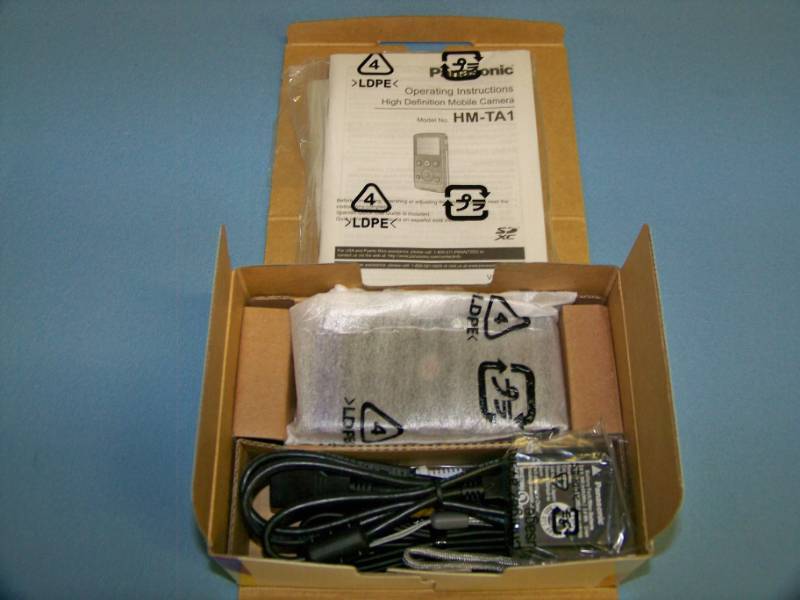 lot 41 image: Panasonic, HM-TA1 (Violet), Ultra-Thin, High Definition Mobile (Pocket) Camera  Camcorder in Original Box