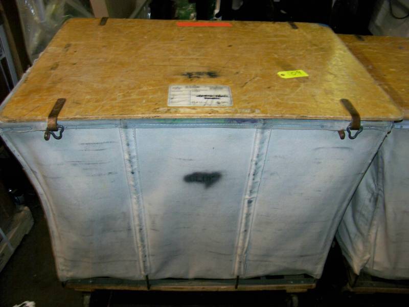 lot 50 image: (2) Large Canvas Rolling Carts  Bins