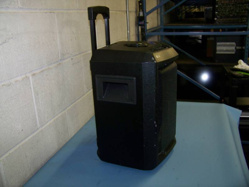 lot 64 image: LG, 50W, Portable Loudspeaker with Bluetooth Connectivity, Telescoping Handle and Wheels