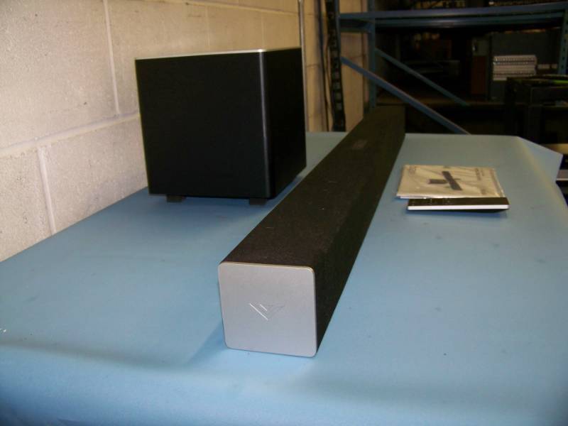 lot 74 image: Vizio, 38, 2.1 Channel, Home TheaterTelevision Audio Soundbar with Wireless Subwoofer  Sub with Bluetooth Connectivity and Remote Control in Original Box