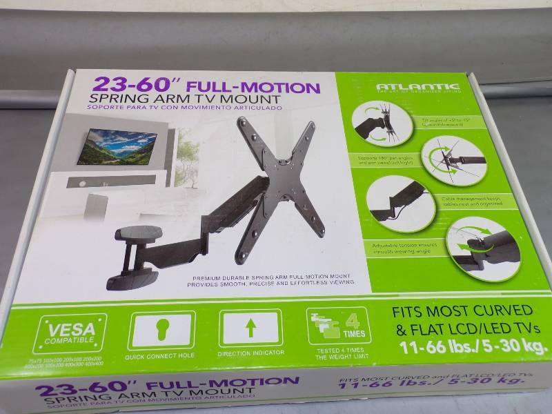 lot 13 image: Wall Mount TV Spring Arm Mount