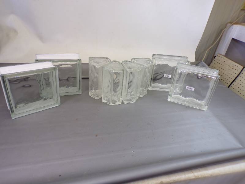 lot 42 image: Clear Glass Blocks and 45 Degree Corners in Wave Pattern