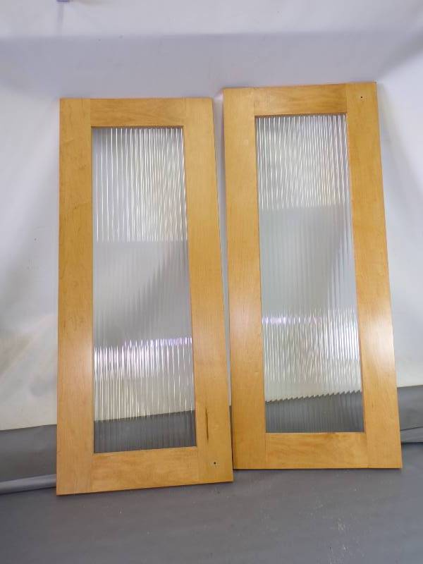 lot 45 image: Pair of Beveled Glass Cabinet Doors