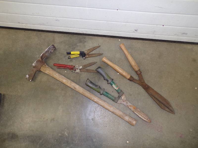 lot 56 image: PIck Ax and Garden Tools